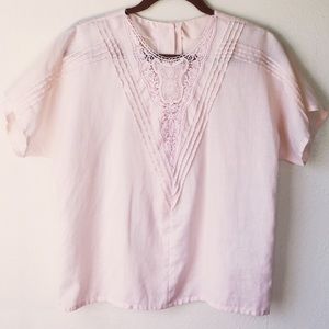 Edwardian style vintage blouse in soft blush